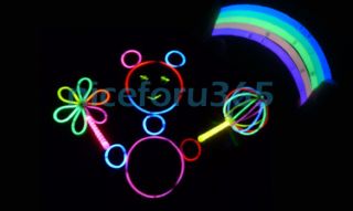 200 8" Multi Color Hot Glow Stick Bracelet Necklaces Neon Party 100pcs New