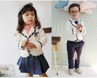 Hot Preppy Style Girl Toddler Boys Small Suit Korean Style Jacket Kids Coat 2 7Y