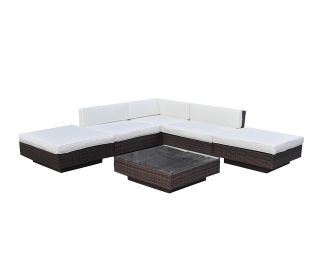 New 6pcs Outdoor Garden Wicker Rattan Sofa Furniture Set Patio Chair Lounge
