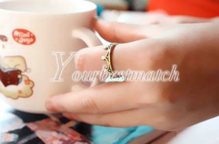 Women's Hot Sell Fashion Sweet Lovely Crown Ring Adjustable Wholesale