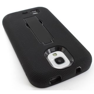 Black Impact Hybird Hard Case Cover Kickstand for Samsung Galaxy S4 SIV s IV