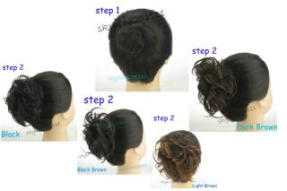 4 Color Fashion Synthetic Hair Hairpiece Bun Wig