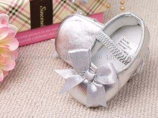 Newborn Baby Girl Doll Silver Mary Jane Shoes US Size 0 A912