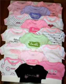 Calvin Klein Designer Newborn Baby Girl Bodysuits Pink White 3 6 9 Months