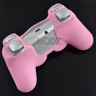 X2 New Sweet Pink Silicone Case Cover Skin for PS3 Wireless Controller 10 Colors