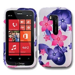 Pink Purple Flower Case for Nokia Lumia 822 Atlas Cell Phone Hard Skin Cover