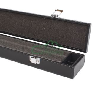 1 2 Nine Ball Billiards Club Box Pool Cue Hard Case Box PU Leather Black C146