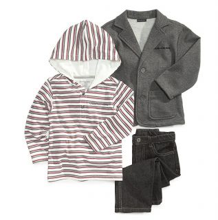 Calvin Klein Designer Baby Boy Clothes 3 Piece Coat Set Gray 12 28 24 Months