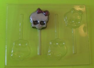 Monster High Girl Skull Bow Chocolate Candy Lollipop Soap Gummy Clay Mold