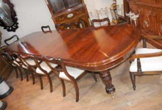 Mahogany Victorian Dining Table Chairs Set Suite