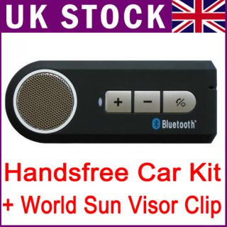 Bluetooth Handsfree Speakerphone Car Kit Sun Visor Clip for Cellphone iPhone
