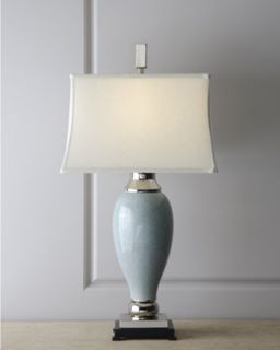 Frozen Water Porcelain Table Lamp Light Blue  Horchow