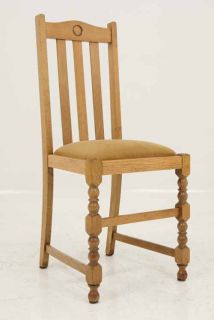 6 Antique Scottish Solid Oak Dining Chairs