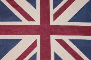 Designer Union Jack Flag Vintage Shabby British Cushion Panel Upholstery Fabric