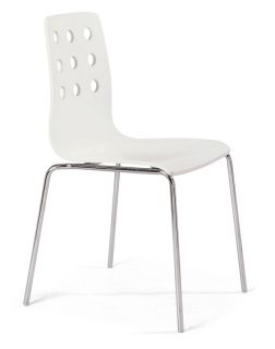 ZUO White Bent Plywood Chromed Steel Modern Dining Side Chairs 4