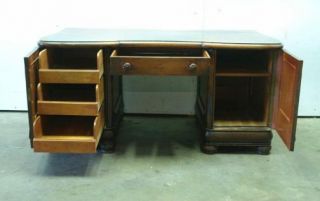 German Art Deco Office Suite Bookcase Desk and Chair Oak 1930