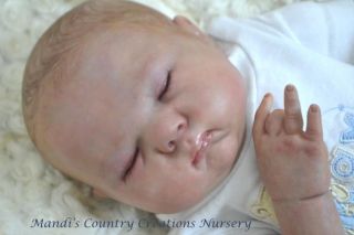 Spencer Sleeping Baby Boy Wendy Dickison Painted Hair Realistic Skin Chubby