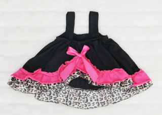 Baby Toddler Dress Set Animal Print Zebra Leopard Hot Pink Pants Headband M s XS