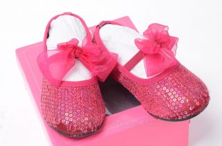 Stuart Weitzman Baby Bling Sequin Mary Jane Ballet Flat 7Y Fuchsia Shoe $40