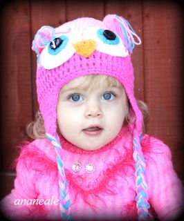 Toddler Baby Girls Boys Hat Owl Animal Crochet Winter Hand Knitted Beanie Beret
