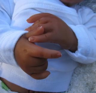 Reborn Baby Doll Shyann Belly Biracial AA Ethnic Heartbeat Lana's Little Nursery