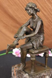 Art Deco Bronze Regule Statue Sculpture Femme Nue Le Verrier Godard Figurine