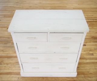 Antique Victorian Chest of Drawers Solid Oak Large Painted Shabby Chic