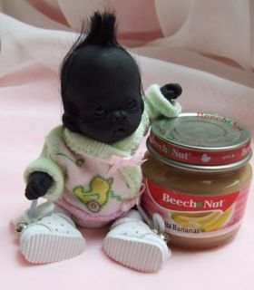 OOAK Baby Gorilla Monkey Sculpted Polymer Clay Art Doll Poseable Collectible