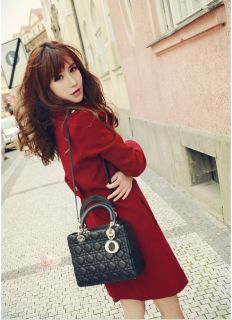 New Womens European Fashion Double Breasted Woolen Trench Coat Red s M L XL B558