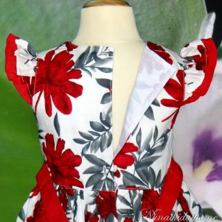 Baby Girls Dress Kids White Red Flower Summer Party Size 2T 3T 4T