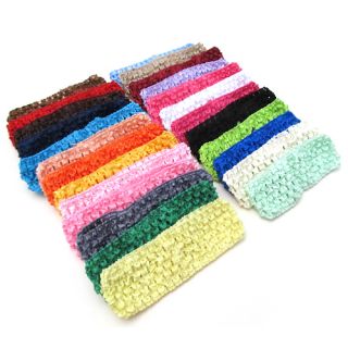 50pcs Lots Baby Women Girl Crochet Elastic Hair Bands Headband 25 Mixed Colors