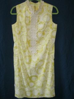The Lilly Pulitzer Vintage Yellow Dress Lions Sheath Shift Women 1960s