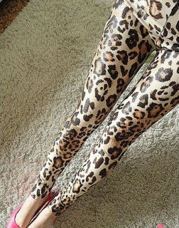 New Womens Fashion Wild Sexy Leopard Python Print Slim Bottoming Pants E704
