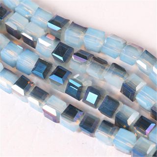 Wholesale Faceted Square Cube Cut Glass Crystal Beads Loose Beads Jewelry Making