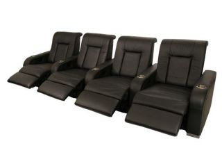 High Roller Home Theater Seating 4 Black Recliner Chair