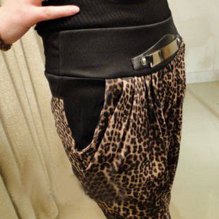 Women Girls Long Pencil Harem Pants Casual Leopard Skinny Trousers New Style