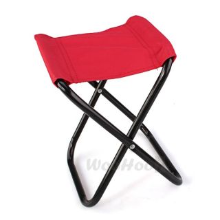 Outdoor Camping Fishing Picnic Hiking Aluminum Red Folding Stool Chair Seat