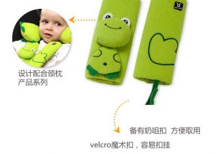 Baby Car Shoulder Pad Seat Belt Strap Cover with Pacifier Teether Holder Yellow