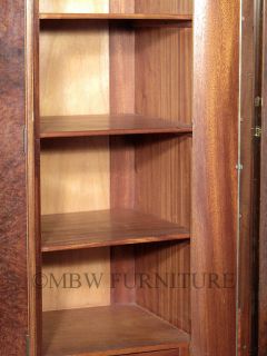 Antique Burl Walnut Art Deco 3 Door 5ft Armoire Wardrobe Closet c1930’s P23
