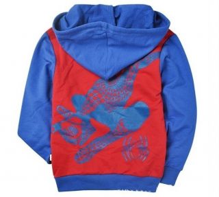 Toddlers Kids Boys Girls Funny Spider Man Zipper Hoodies Clothes Aged 2 8years