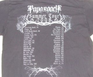 Papa Roach Skulls Summer Tour 2008 Mens Black Tee Shirt XXL by Chaser New