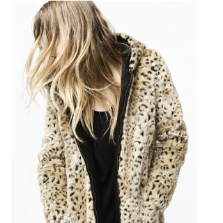 Chic Women's Leopard Print Faux Fur Coat Jacket Winter Warm Hooded Outerwear New