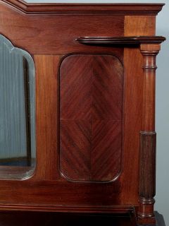 Antique English Mahogany Queen Anne Buffet Sideboard Server w Mirror B07 G