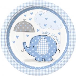 Unique Umbrellaphants Blue Baby Shower Party Items Cups Plate Tablecover Napkins