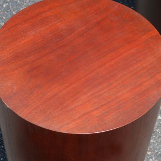 14" Round Vintage Wood Pedestal Side End Table