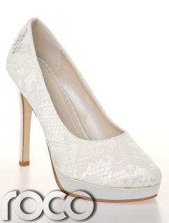 Ladies Bridal Shoes Ivory Wedding Bridesmaid Prom Shoes High Heel Shoes UK 3 8
