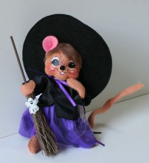 Annalee Dolls 6 " Purple Witch Mouse Open Eyes Halloween Doll