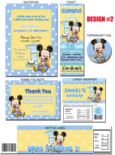 Personalized Mickey Mouse Minnie Birthday Invitations Party Favors Supplies