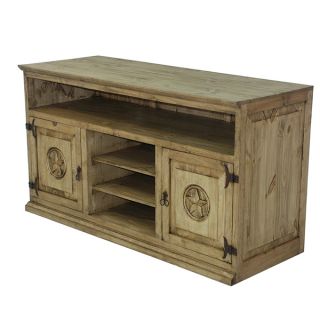Honey Rustic TV Stand with Stars 