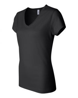 6005BE Bella Ladies Short Sleeve V Neck Jersey T Shirt A Body Flattering Fit